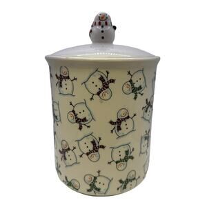Arlington Designs Snowmen Snowman Winter Cookie Jar Canister Holiday Decor w Lid